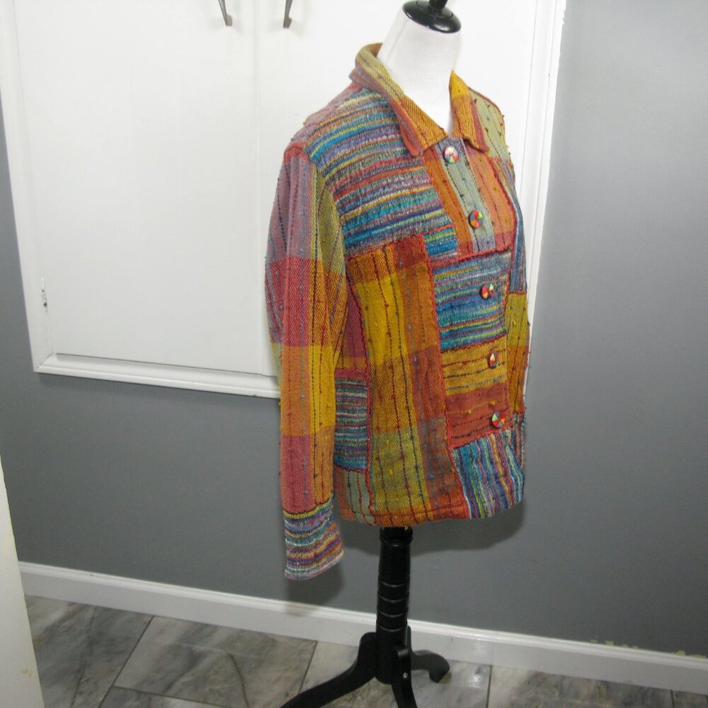 Travelsmith Colorful Boho Button Front Blazer Siz… - image 4